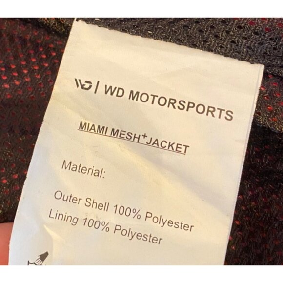 Wd Motorsports Miami Mesh Jacket Lightweight Reflective Panels Black Red 2XL - Picture 6 of 15